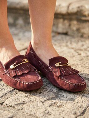 Mercanti Fiorentini Burgundy Kiltie Driving Mocs